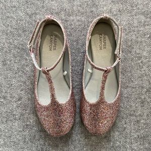 Glitter T-Strap Flats